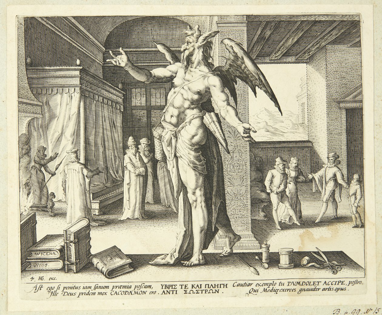 El médico como diablo de Hendrick Goltzius