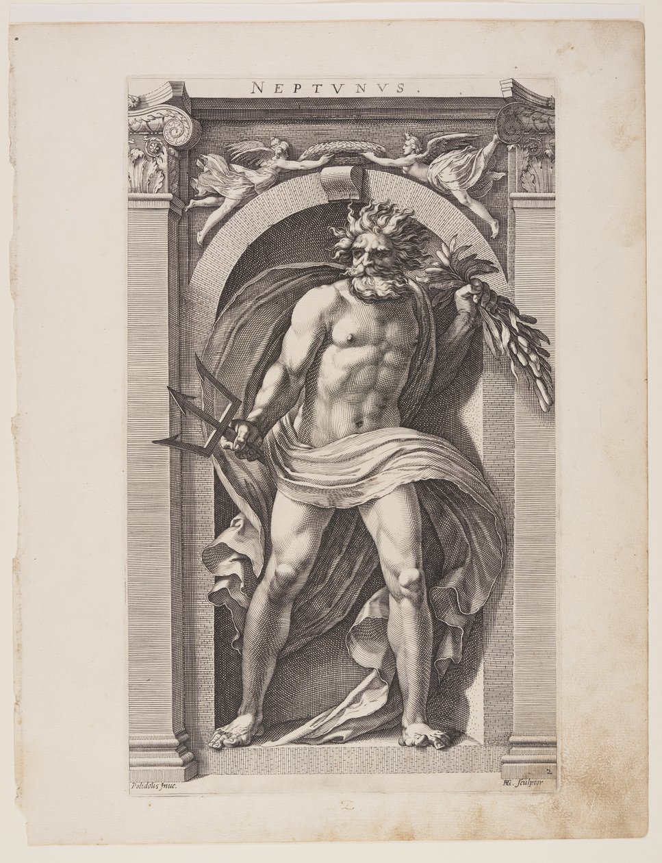 Neptunus, de Ocho dioses paganos de Hendrick Goltzius