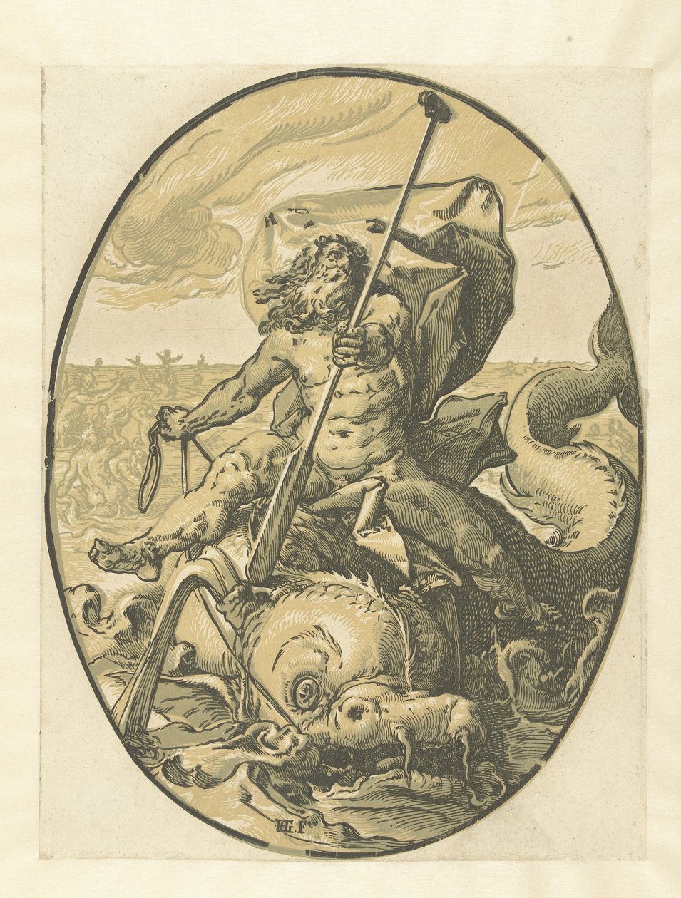Océano Dioses y diosas (título de la serie) de Hendrick Goltzius