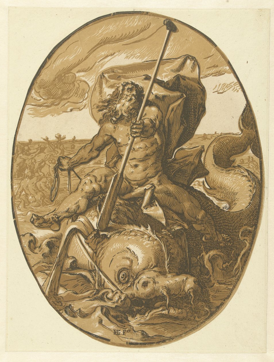 Océano Dioses y diosas (título de la serie) de Hendrick Goltzius