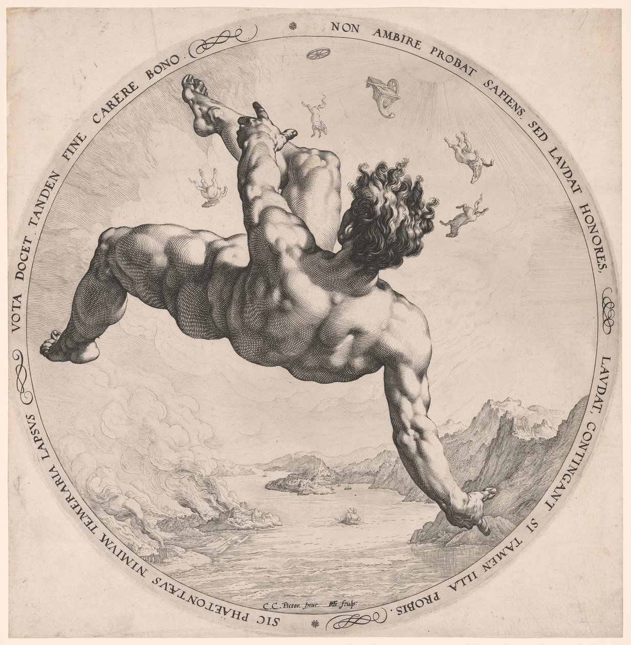 Faetón, de Los Cuatro Desgraciados de Hendrick Goltzius
