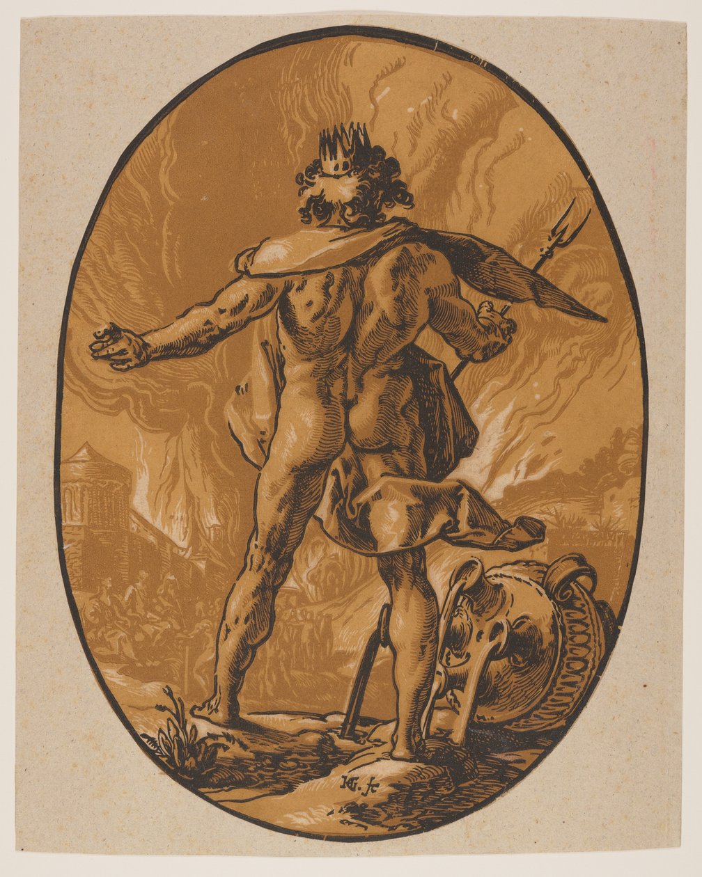 Plutón, de Las Deidades de Hendrick Goltzius