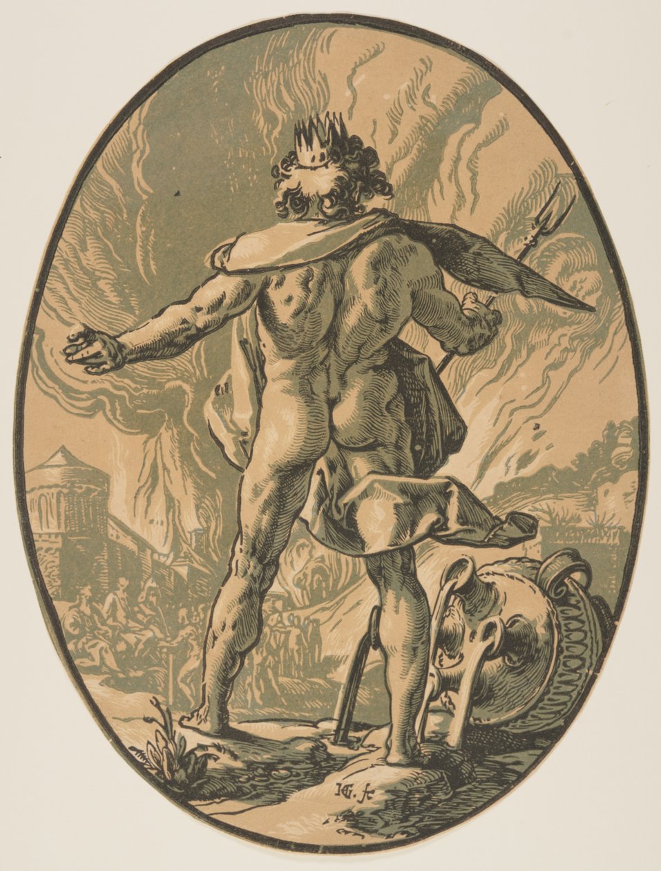 Plutón, de Las Deidades de Hendrick Goltzius