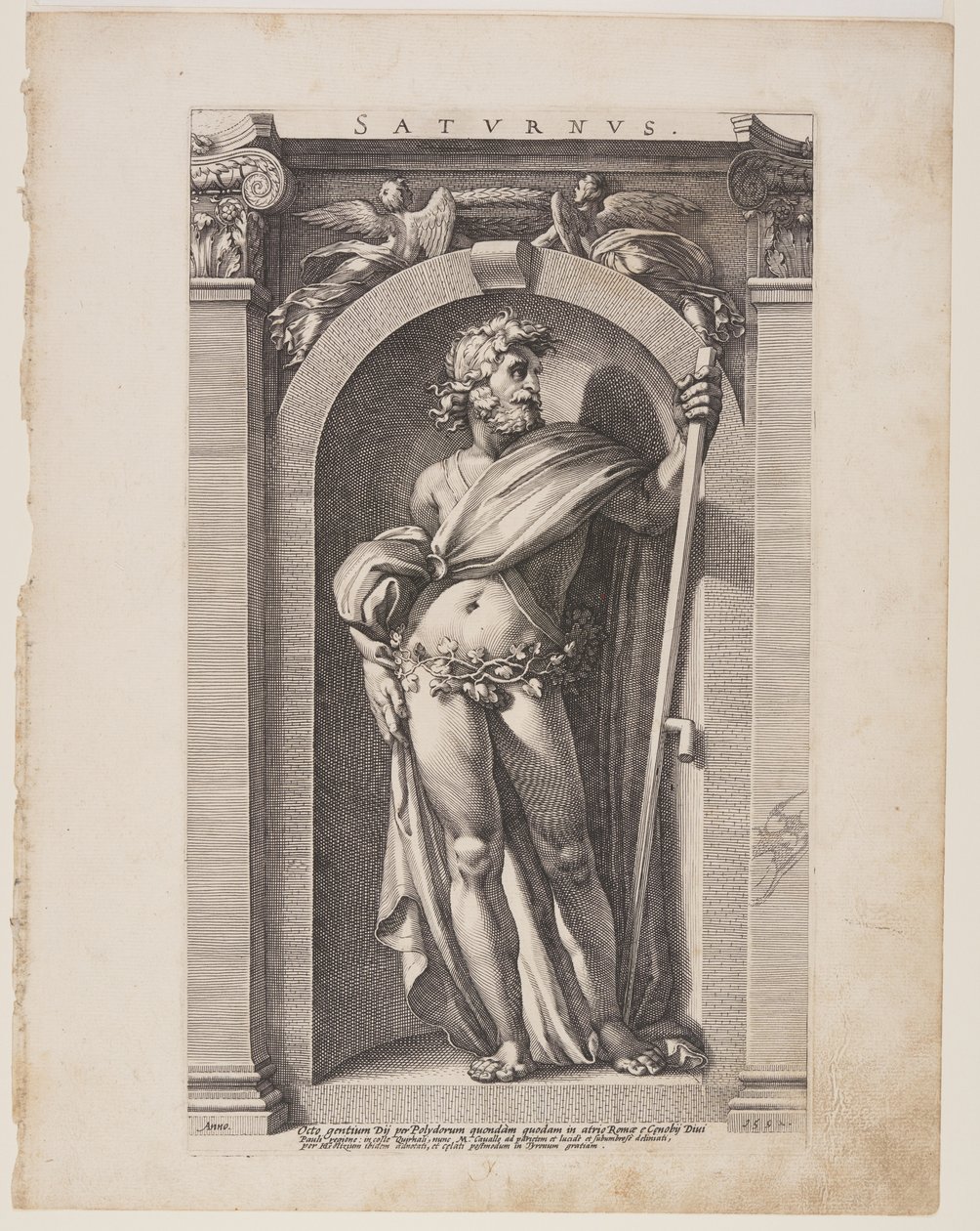 Saturnus (Saturno), de Ocho dioses paganos de Hendrick Goltzius
