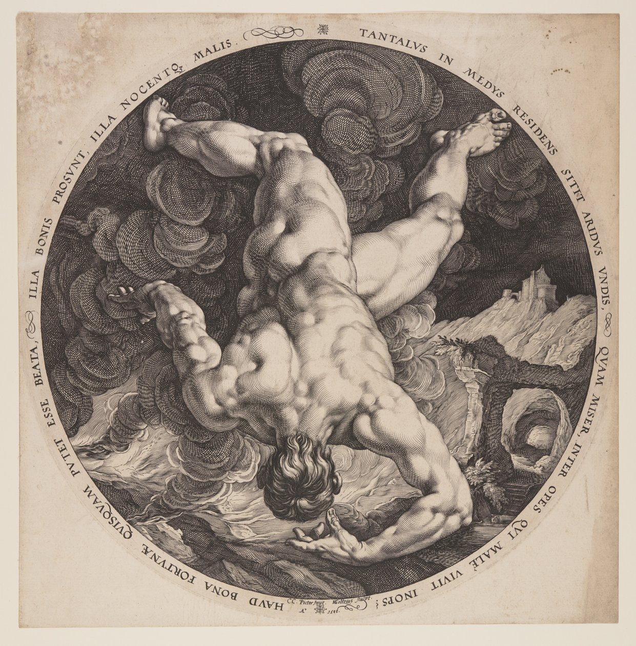 Tántalo, de Los Cuatro Desgraciados de Hendrick Goltzius