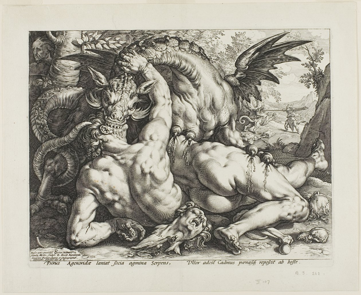 El dragón devorando a los compañeros de Cadmo de Hendrick Goltzius