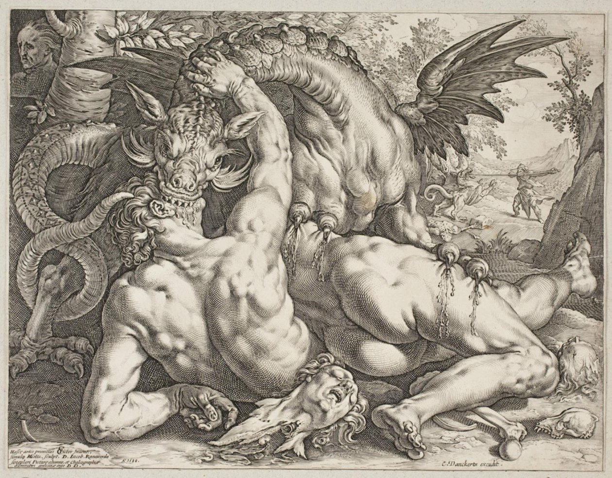 El dragón devorando a los compañeros de Cadmo de Hendrick Goltzius