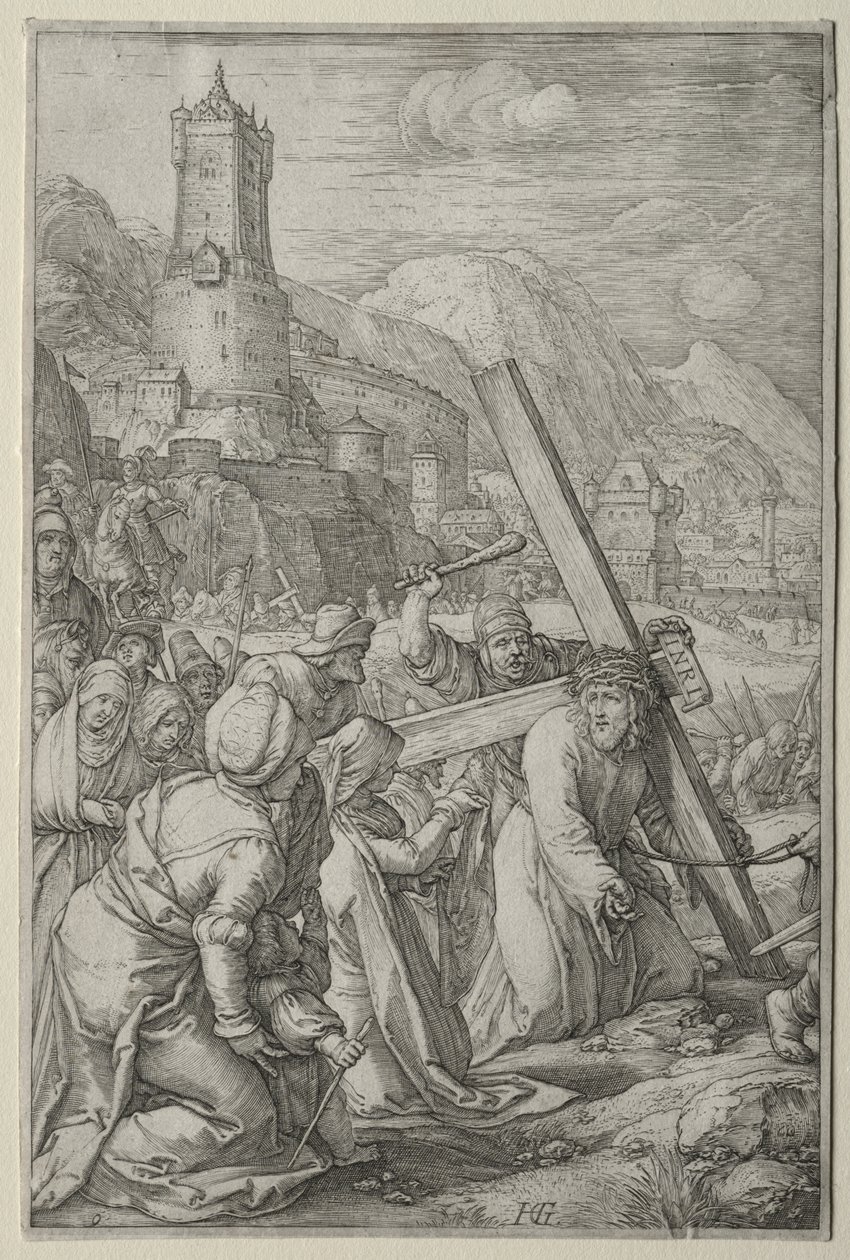 La Pasión: Cristo cargando la cruz de Hendrick Goltzius