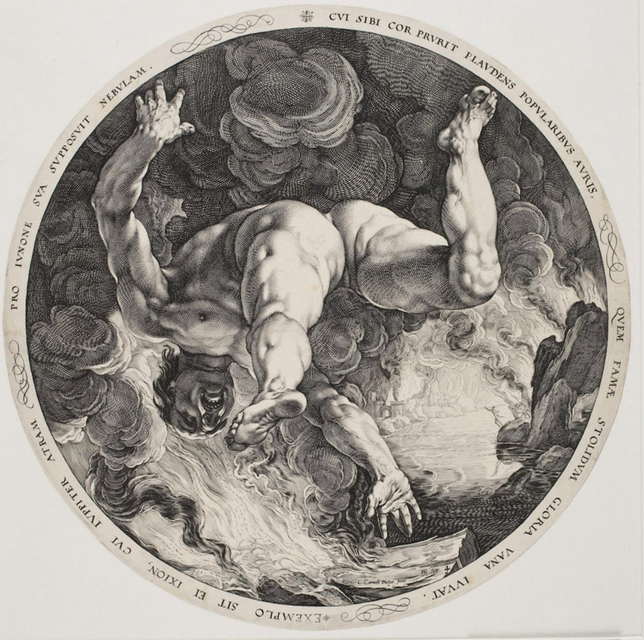 Los cuatro desgraciados - Ixión de Hendrick Goltzius