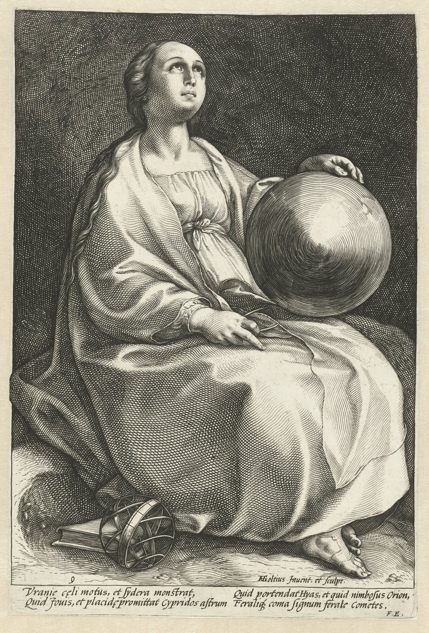 Urania Las Nueve Musas (título de la serie) de Hendrick Goltzius