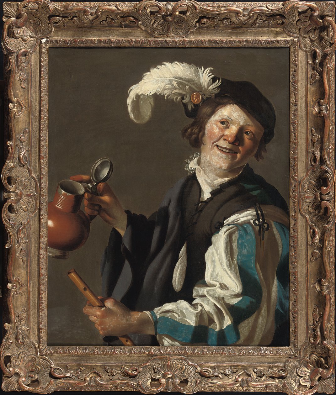 Un niño sosteniendo una flauta y una jarra de Hendrick Jansz Terbrugghen