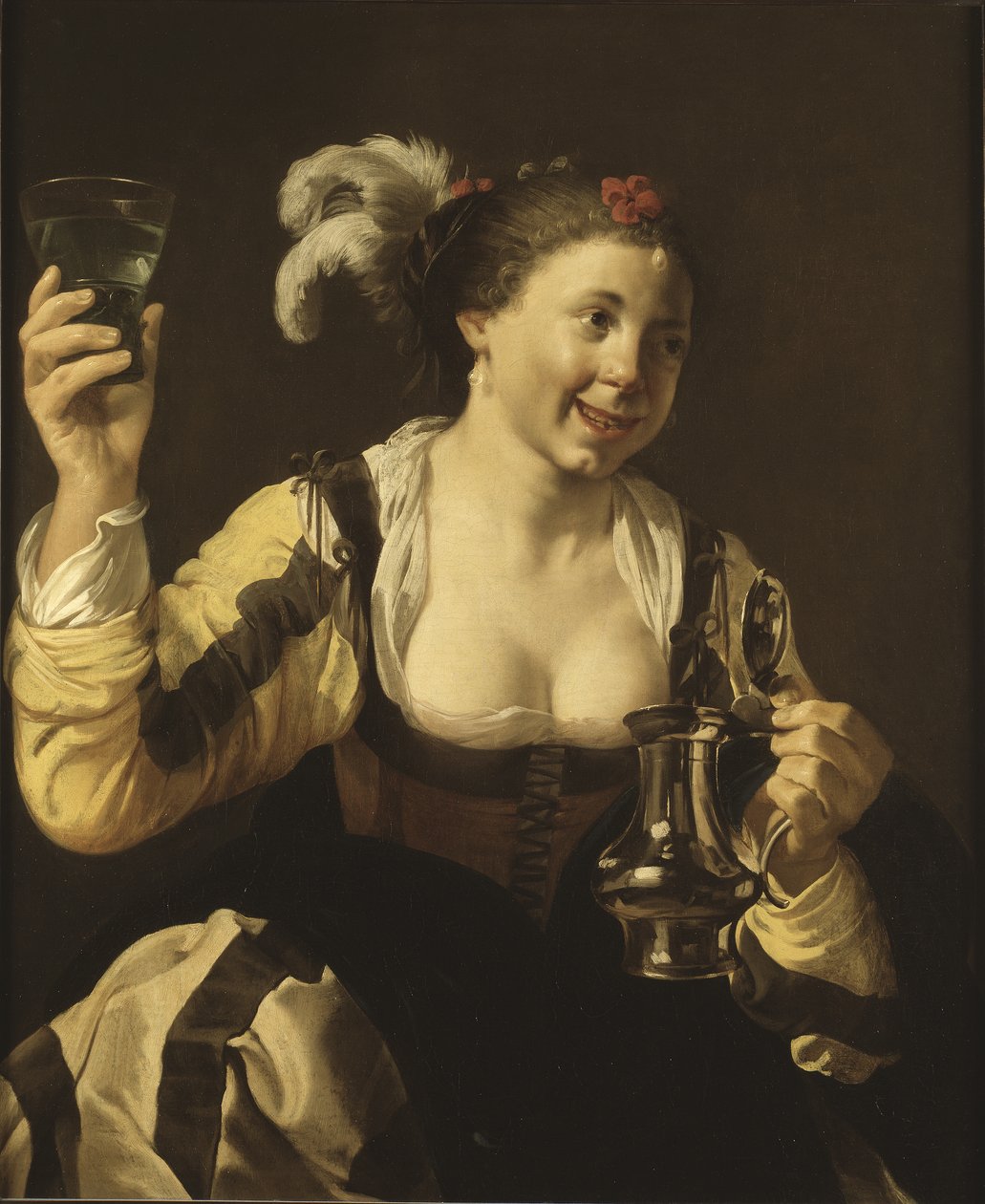 Una niña sosteniendo un vaso, c.1620 de Hendrick ter Brugghen