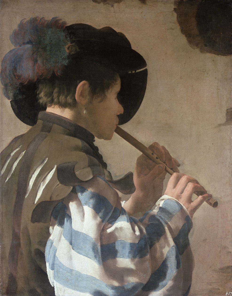 Pícaro tocando un pífano de Hendrick ter Brugghen