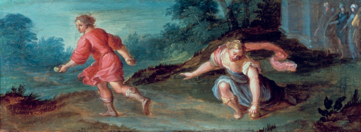 Atalanta y las manzanas doradas, c1619 de Hendrick van Balen