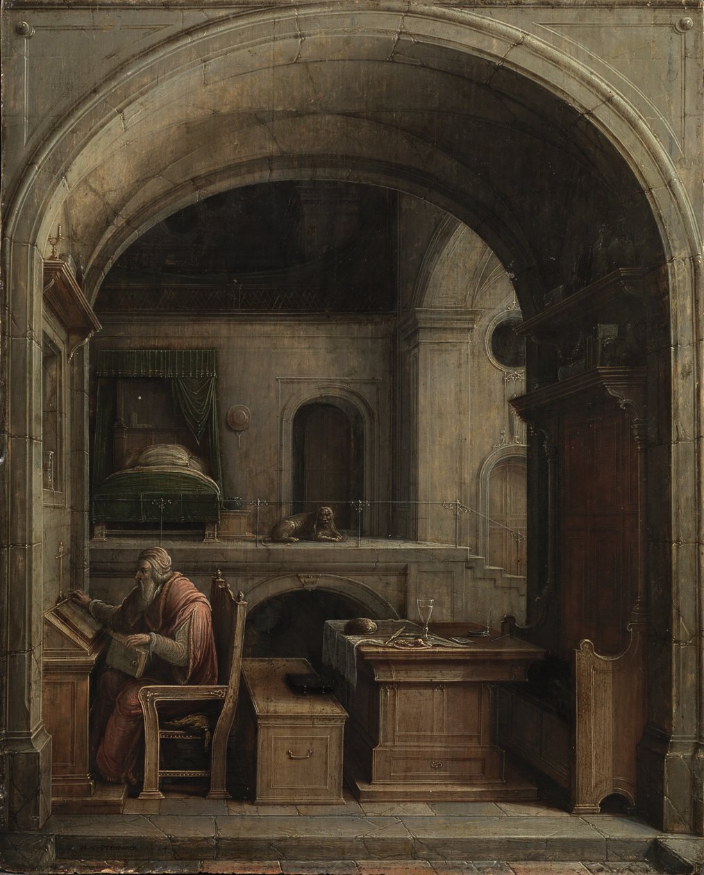 San Jerónimo en su estudio, 1624 de Hendrick van Steenwijck