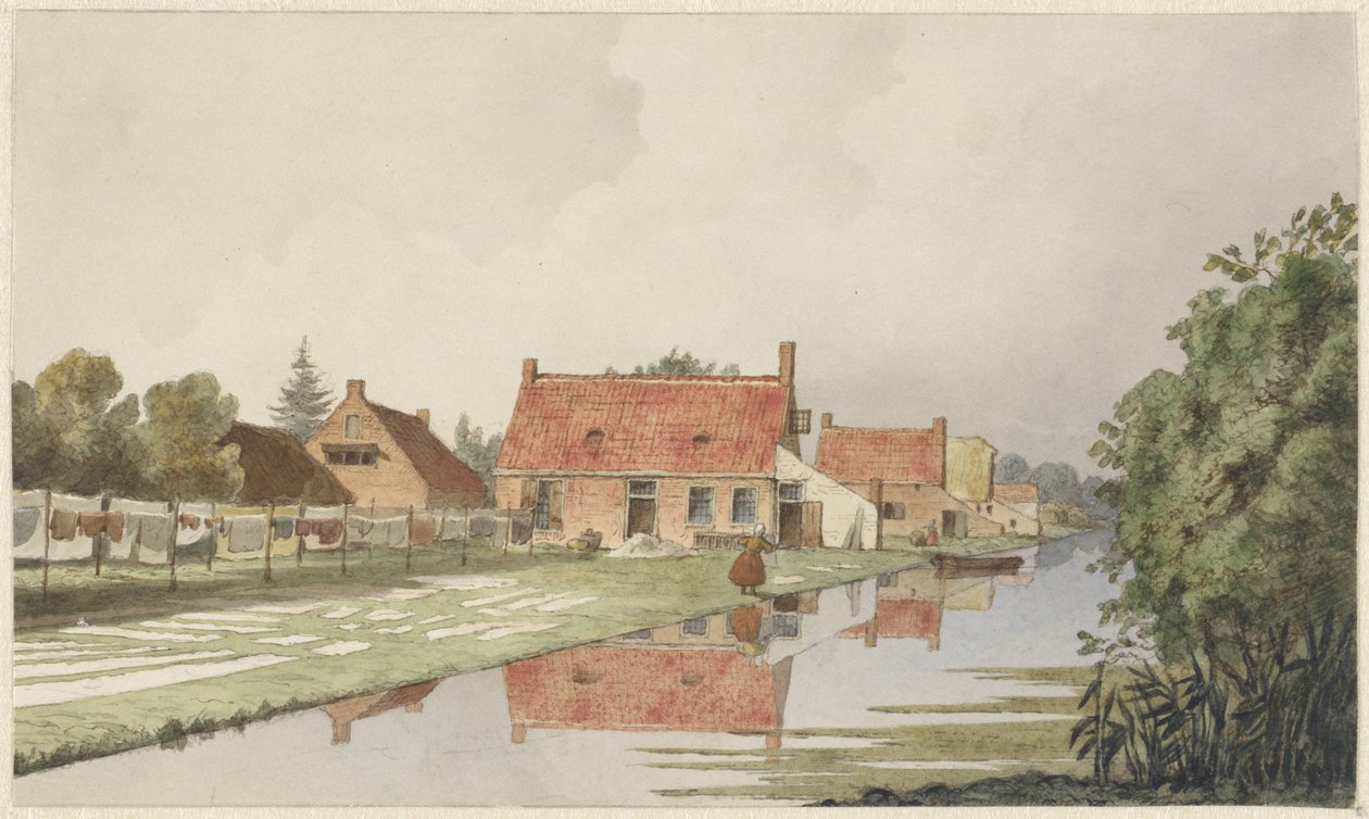 Gradas detrás de un canal de Hendrik Abraham Klinkhamer