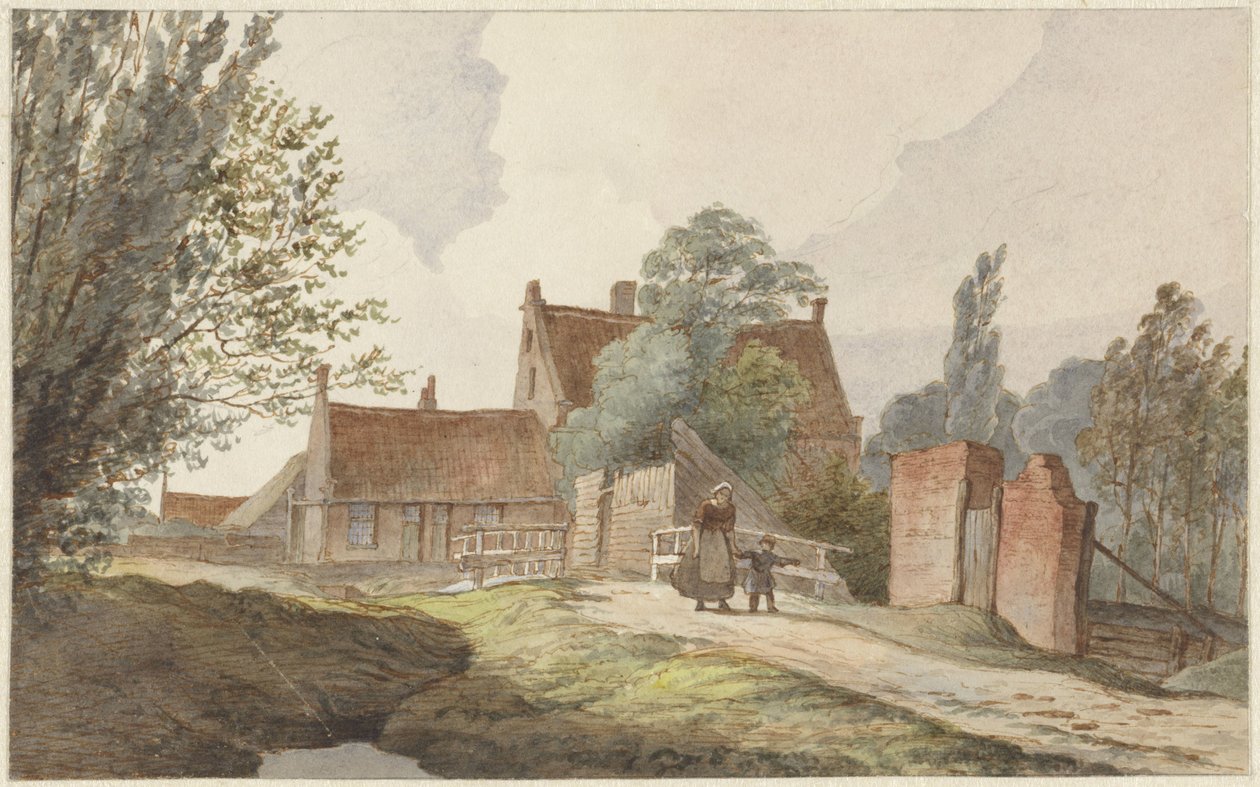 Casas a lo largo de un camino cerca de Ámsterdam de Hendrik Abraham Klinkhamer