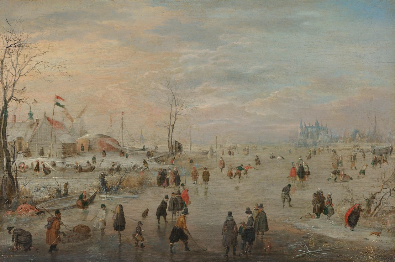 Disfrutando del hielo, c.1615-20 de Hendrik Avercamp