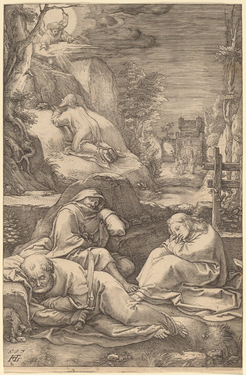 Cristo en el Monte de los Olivos de Hendrik Goltzius