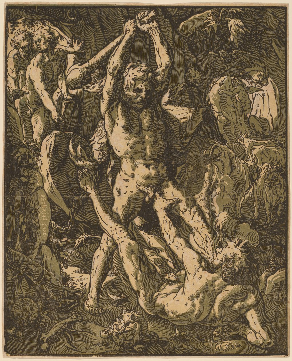 Hércules Matando a Caco de Hendrik Goltzius