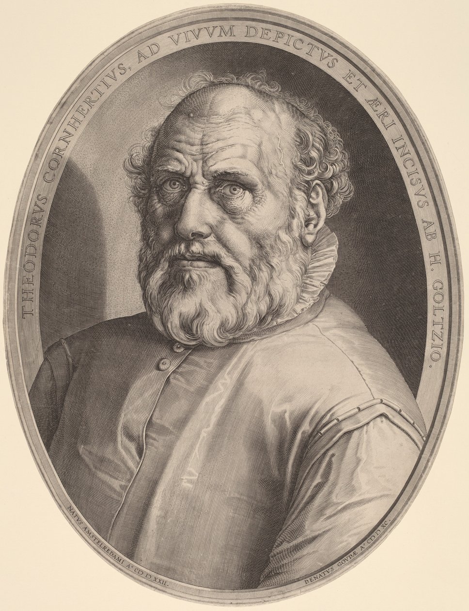 Retrato de Dirck Volckertcz. Coornhert de Hendrik Goltzius