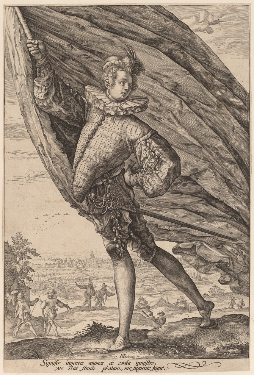 El abanderado, girado a la izquierda de Hendrik Goltzius