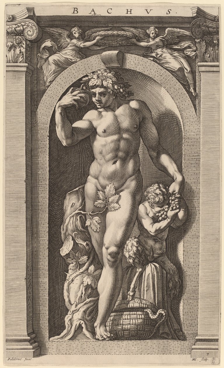 Baco de Hendrik Goltzius after Polidoro da Caravaggio