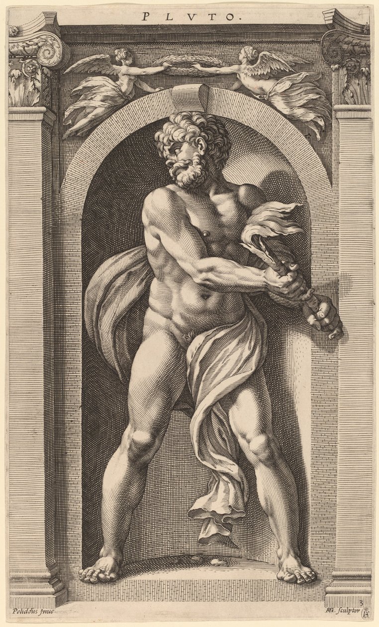 Plutón de Hendrik Goltzius after Polidoro da Caravaggio
