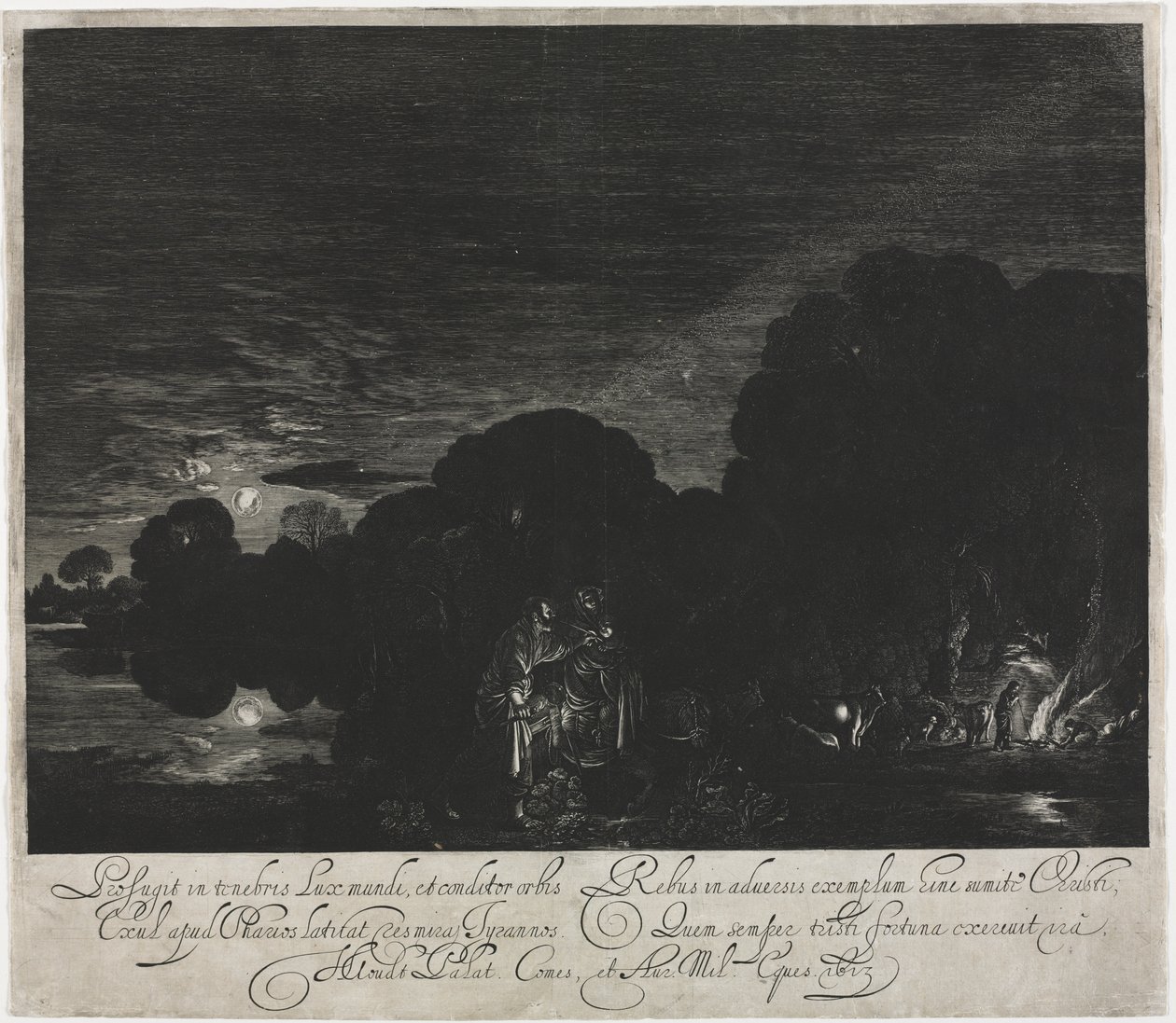 The Flight into Egypt (Night) de Hendrik Goudt