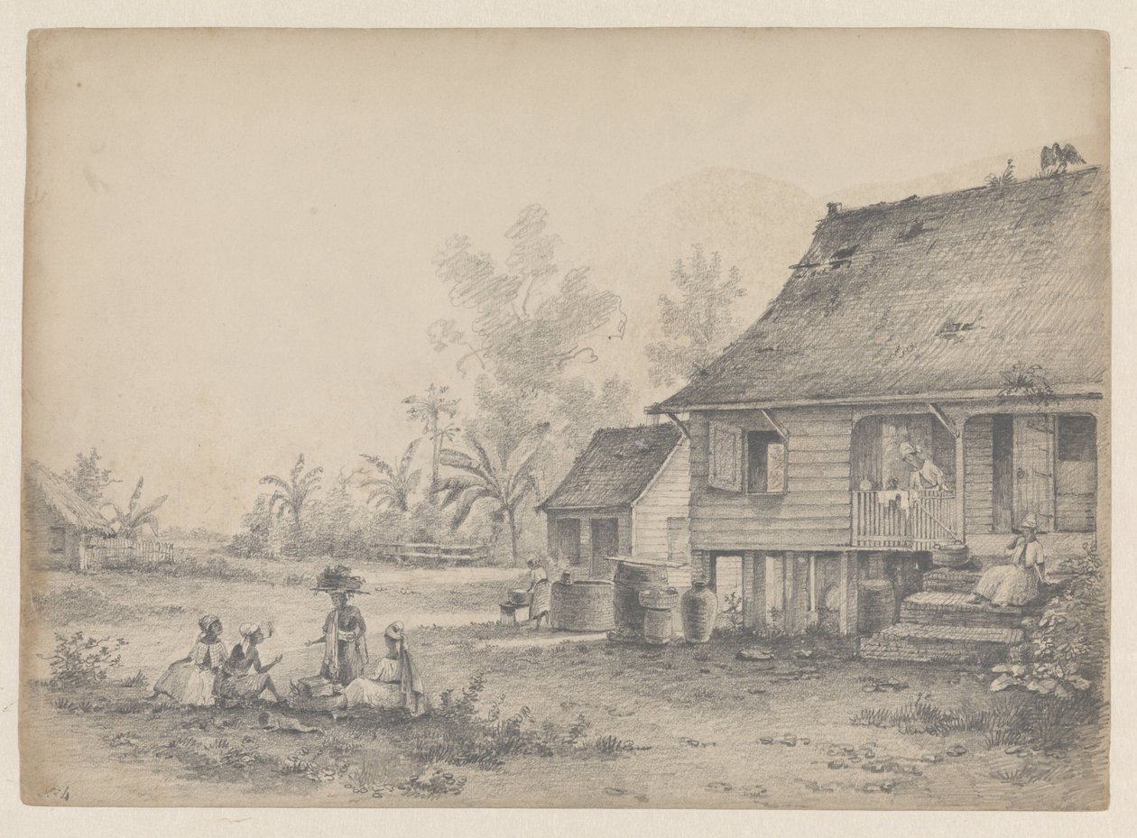 Casa sencilla con figuras de Hendrik Huygens
