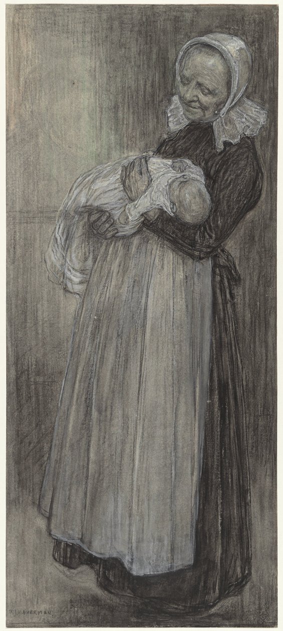 Panadero con bebé de Hendrik Johannes Haverman