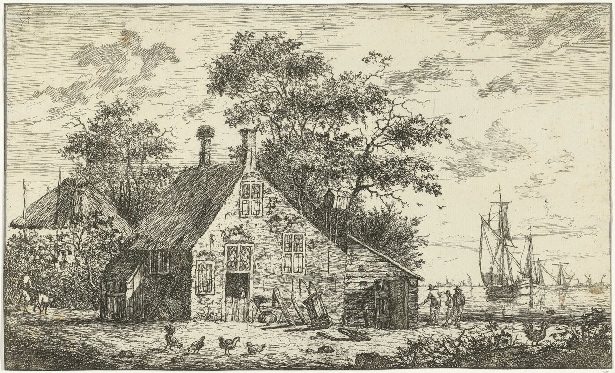 Granja en un río de Hendrik Kobell