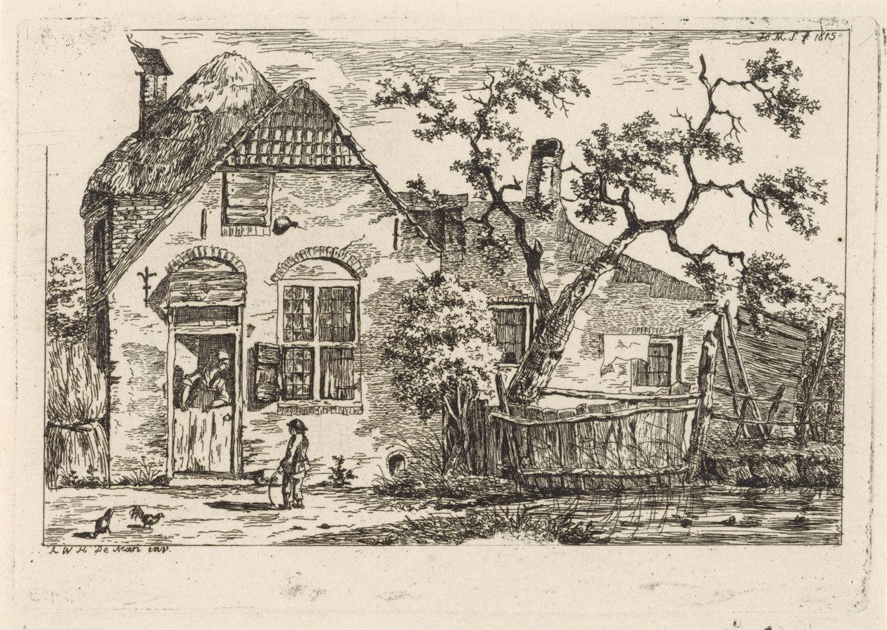 Chico con aro en una granja. de Hendrik Marcus Schouten
