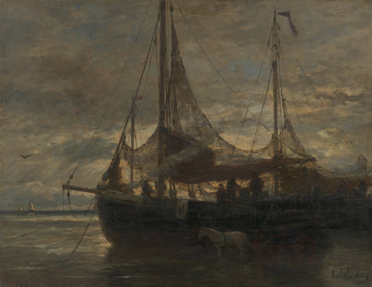 Holandés: Evening Evening de Hendrik Willem Mesdag