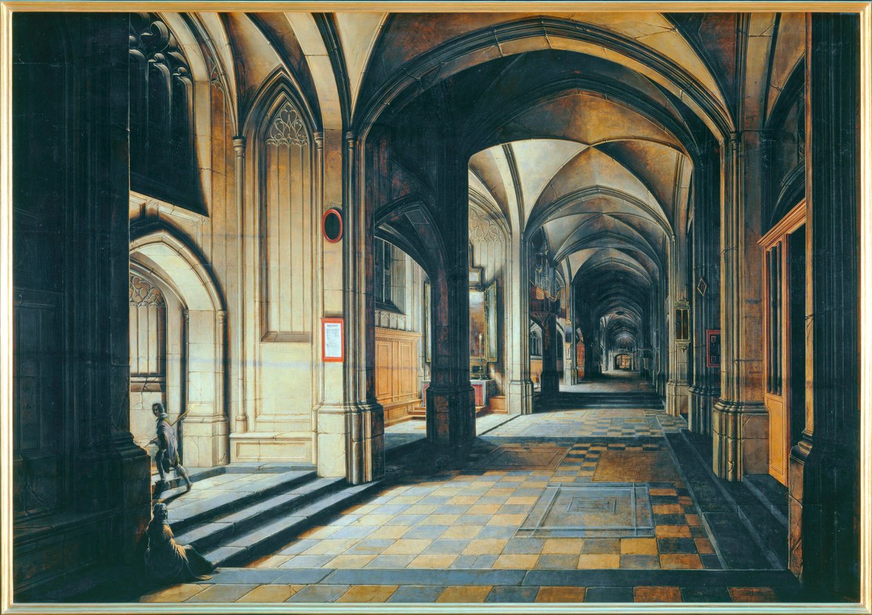 Interior de la iglesia. Efecto nocturno ... de Hendrik van Steenwyck