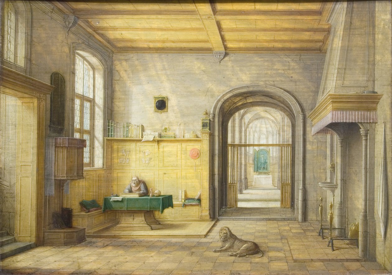 San Jerónimo en su estudio, 1624 de Hendrik van Steenwyck