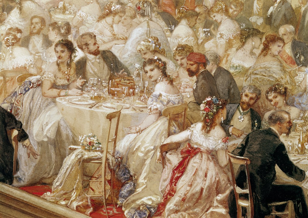 Cena en las Tullerías (detalle) de Henri Baron