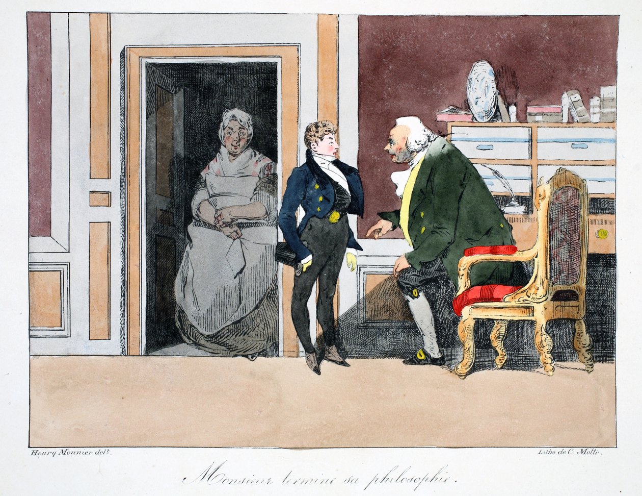 Ilustración, c.1828 de Henri Bonaventure Monnier