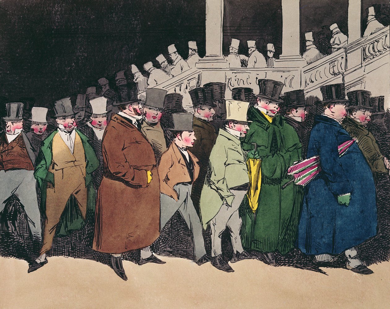 Saliendo de la oficina a las 4 en punto, c.1830 de Henri Bonaventure Monnier