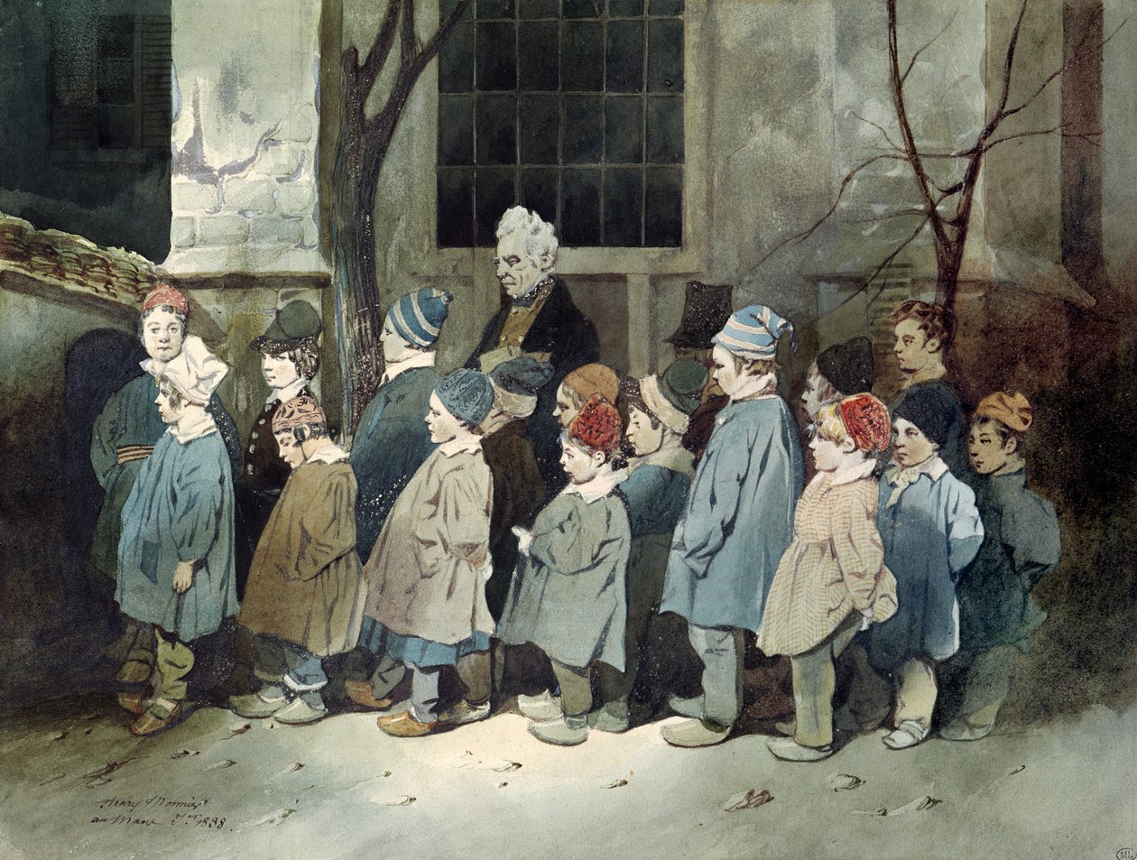 Escolares en el Patio de Recreo de Henri Bonaventure Monnier