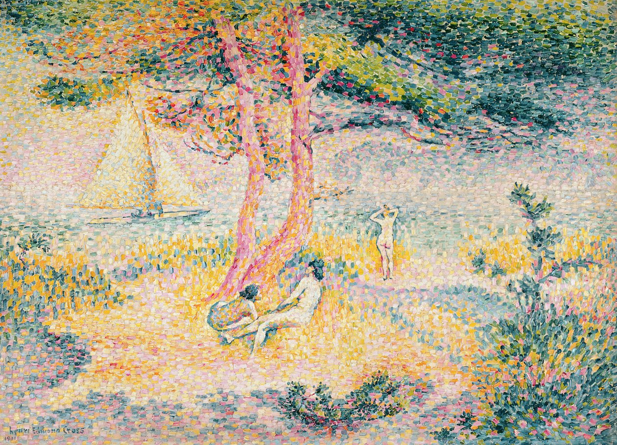 La playa en St. Clair, 1901 de Henri Edmond Cross