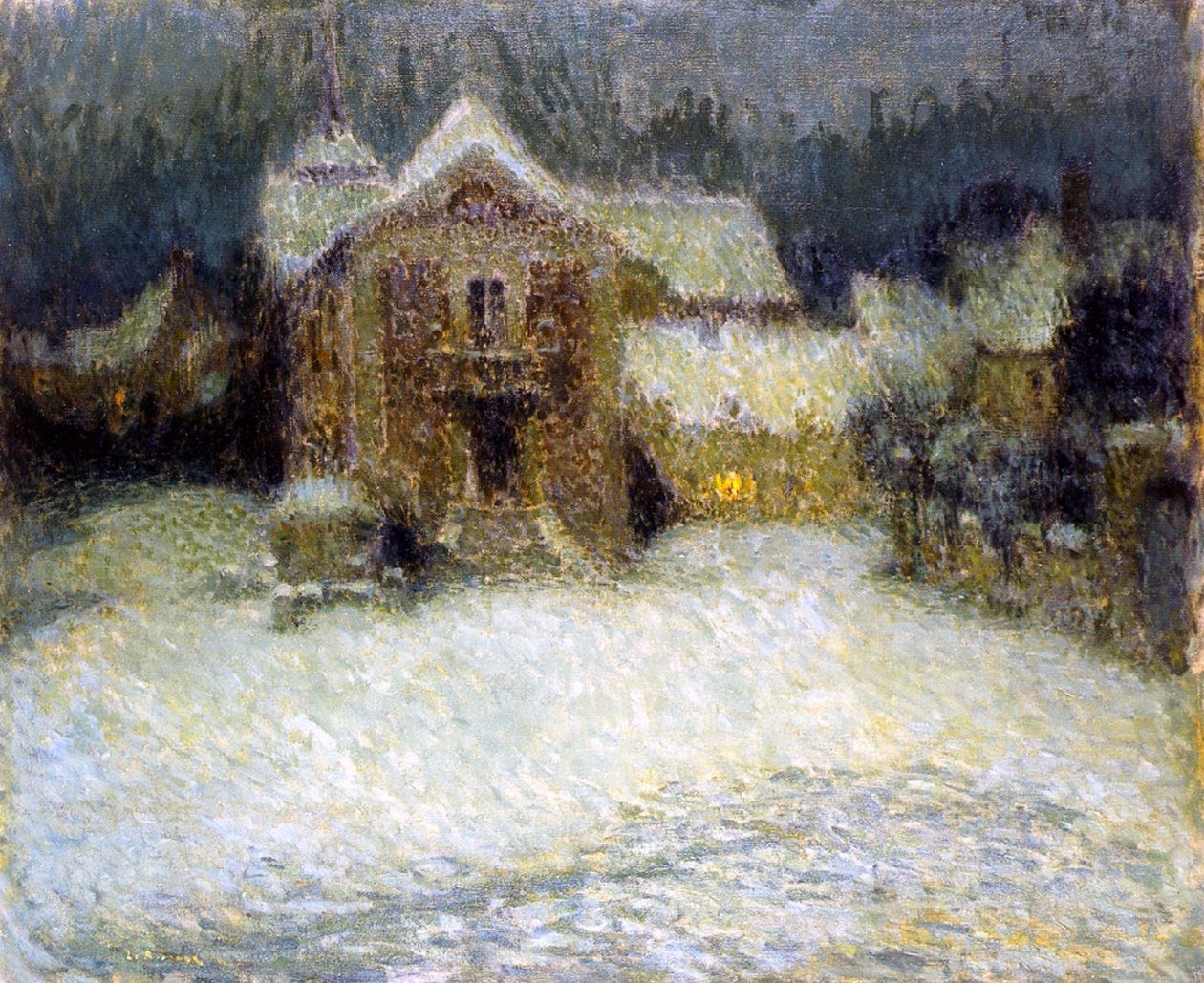 Nieve en Gerberoy, 1910 de Henri Eugene Augustin Le Sidaner