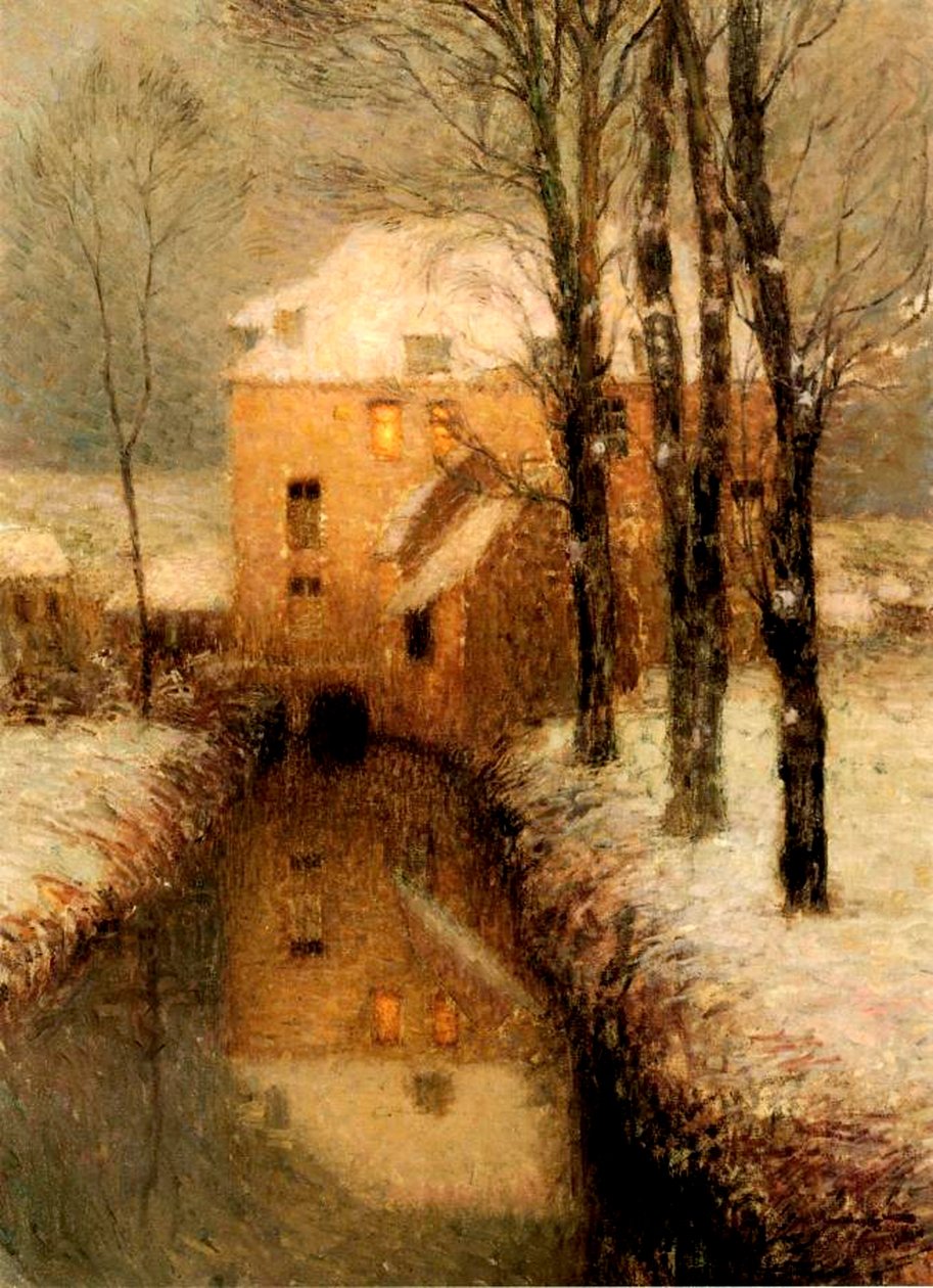 El canal en invierno, 1901 de Henri Eugene Augustin Le Sidaner