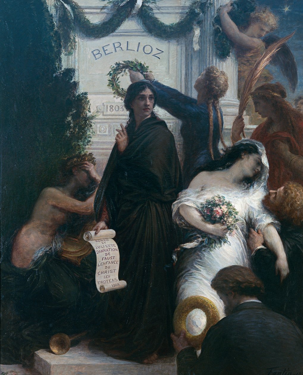 El Aniversario (A Berlioz) de Ignace Henri Jean Fantin Latour