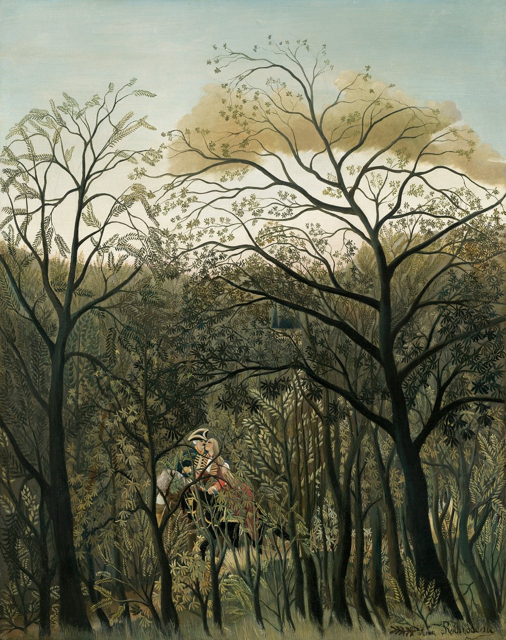 Encuentro en el bosque, 1889 de Henri Rousseau