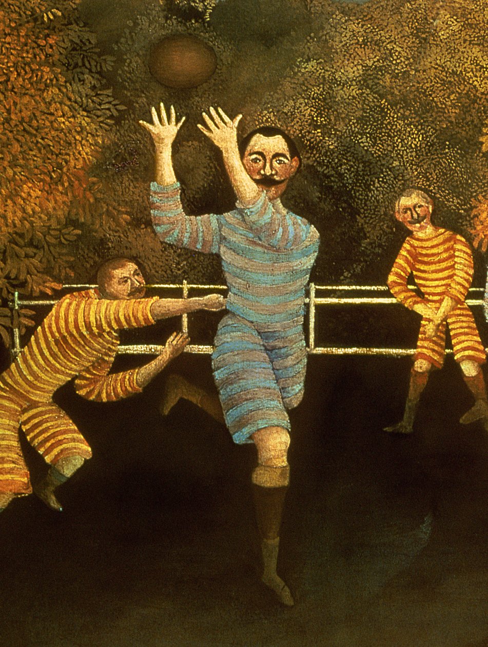 Los jugadores de fútbol, 1908 (detalle) de Henri Rousseau
