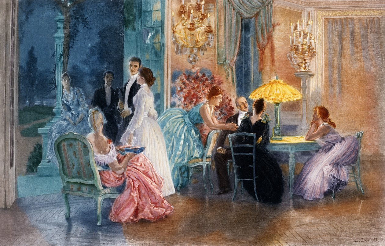 La tarde en el castillo, 1890 de Henri Lucien Doucet