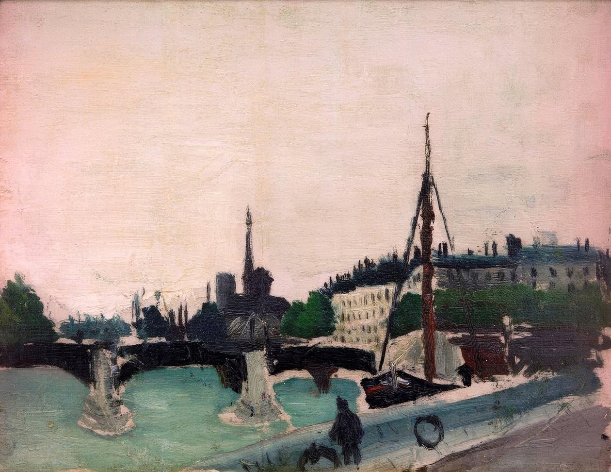 Boceto, vista de la isla Saint-Louis desde el muelle Henri IV de Henri Rousseau