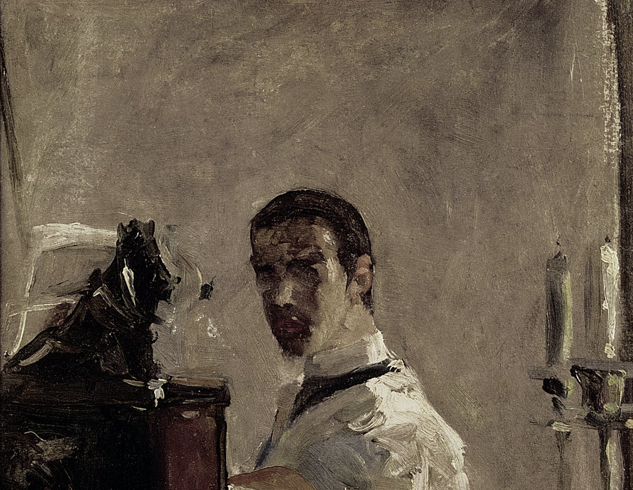 Autorretrato, 1880 (detalle) de Henri de Toulouse Lautrec