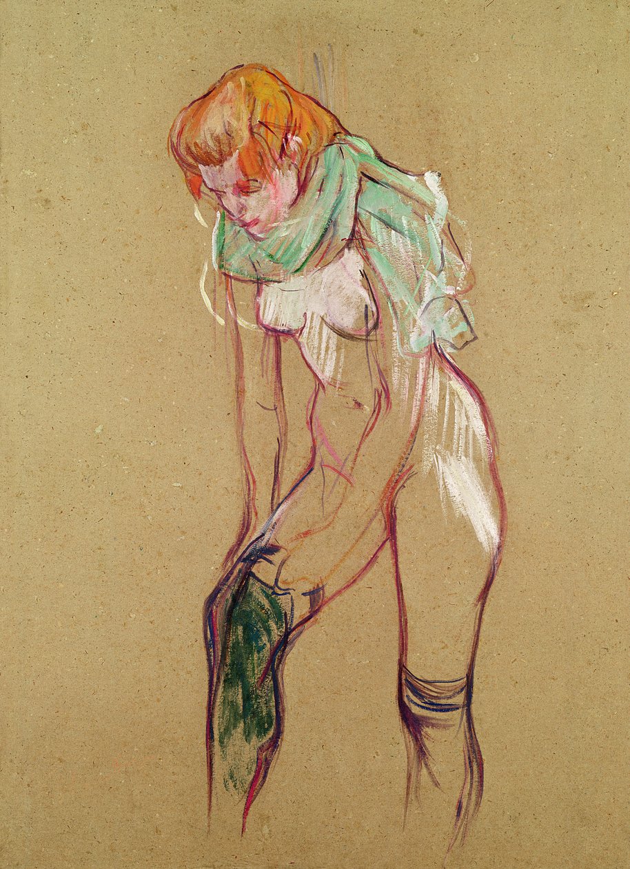 Mujer subiendo su media, 1894 de Henri de Toulouse Lautrec